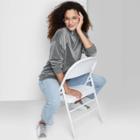 Women's Quarter Zip Velour Tunic Sweatshirt - Wild Fable Gray