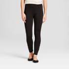 Women's Solid Ponte Leggings - A New Day Black