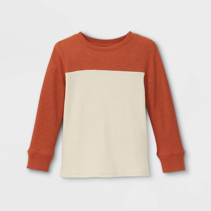 Toddler Boys' Thermal Long Sleeve T-shirt - Cat & Jack Orange