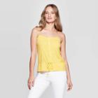 Women's Sleeveless Crew Neck Peplum Tank Top - Universal Thread Yellow