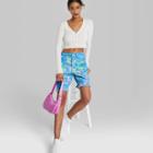 Women's High-rise Wide Leg Bermuda Jean Shorts - Wild Fable Blue Paint