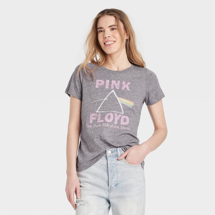 Women's Pink Floyd Dark Side Of The Moon Short Sleeve Graphic T-shirt - Gray