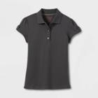 Toddler Girls' Short Sleeve Interlock Uniform Polo Shirt - Cat & Jack Gray