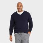 Men's Tall Regular Fit V-neck Pullover Sweater - Goodfellow & Co Xavier Navy Mt, Xavier Blue