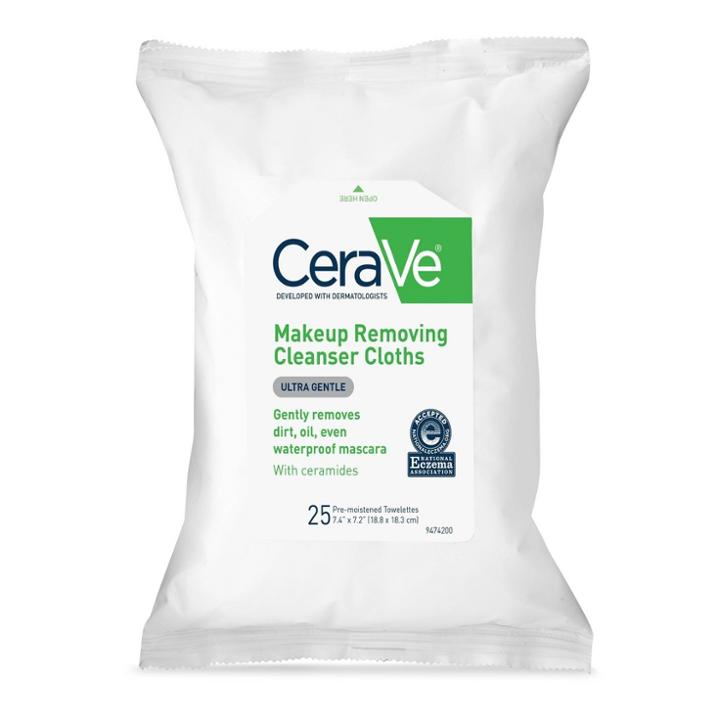 Cerave Makeup Remover Cleansing Cloths Ultra-gentle Wipes With Ceramides