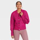 Women's Metal Button Cardigan - A New Day Dark Pink