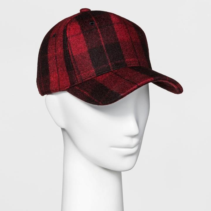 Women's Baseball Hat Plaid - Universal Thread Red