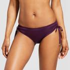 Women's Cinch Back Hipster Bikini Bottom - Mossimo Deep Plum Purple