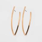 Metal Pointed Oval Threader Earrings - A New Day Gold, Women's