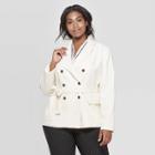 Women's Plus Size Double Breasted Belted Blazer - Who What Wear White