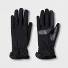 Isotoner Women's Smartdri Fleece With Gathered & Smarttouch Unlined Gloves - Black
