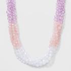Sugarfix By Baublebar Tri-color Beaded Statement Necklace - Blush Pink, Girl's