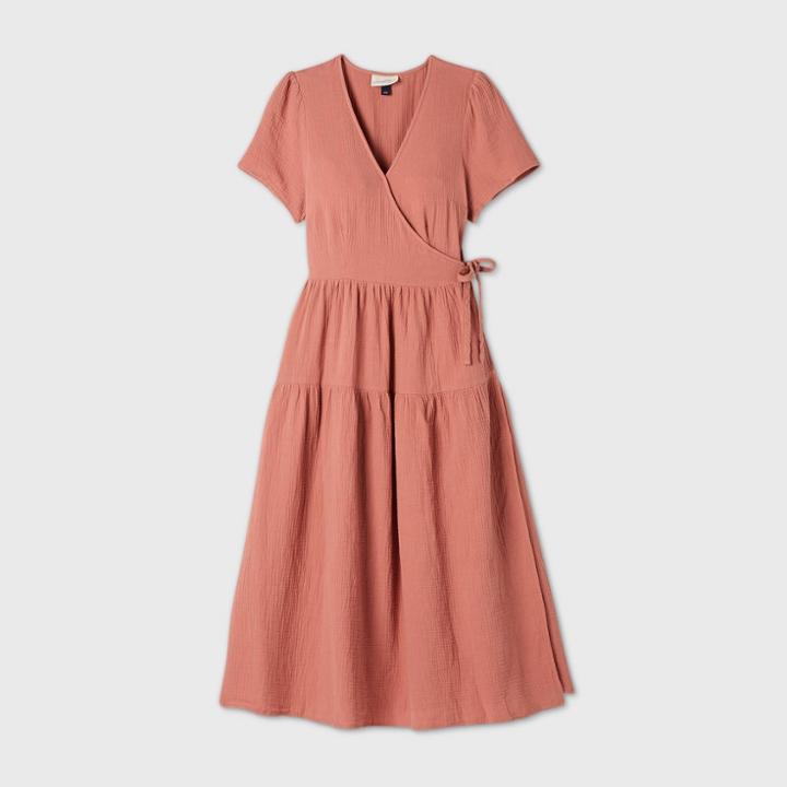 Women's Short Sleeve Wrap Dress - Universal Thread