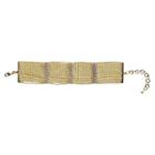 Zirconmania Multi-pave Fine Crystal Bars With Multi-link Strands Wide Bracelet And Lobster Clasp - Gold, Women's