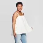 Target Women's Plus Size Square Neck Side Button Tank Top - Universal Thread White 3x,