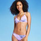 Women's Triangle Bralette Bikini Top - Shade & Shore Purple Tie-dye