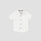 Toddler Boys' Short Sleeve Polka Dot Woven Button-down Shirt - Cat & Jack White
