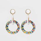 Sugarfix By Baublebar Mixed Media Hoop Earrings With Crystal,