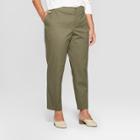 Women's Plus Size Chino Pants - Ava & Viv Olive (green)