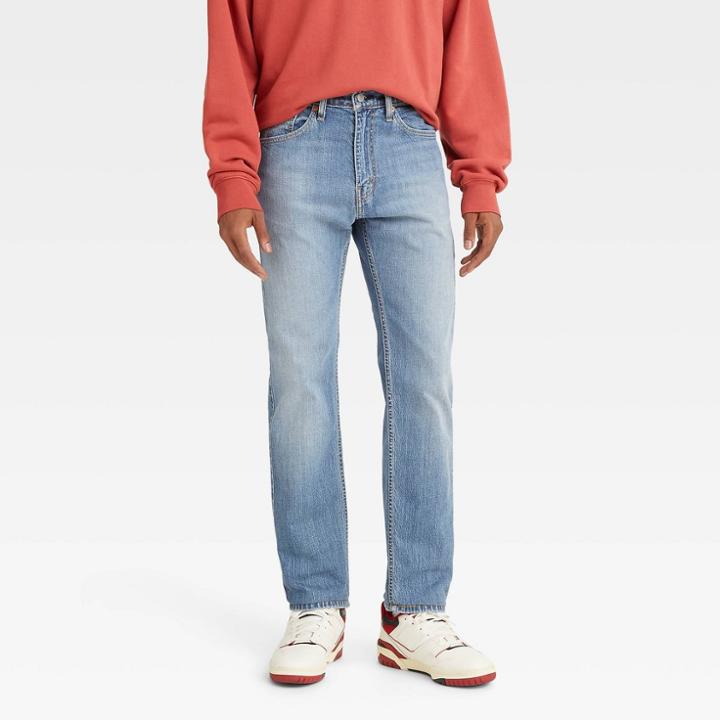 Levi's Men's 505 Straight Regular Fit Jeans - Light Blue Denim