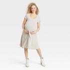 The Nines By Hatch Short Sleeve Jersey Maternity Dress Ivory