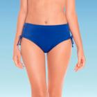 Women's Slimming Control Side-tie Ruched Bikini Bottom - Beach Betty By Miracle Brands Navy/blue