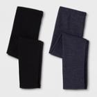 Toddler Girls' Adaptive 2pk Leggings - Cat & Jack Black/faux Denim 2t, Girl's, Blue