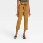 Women's Ankle Length Paperbag Trousers - Who What Wear Tobacco