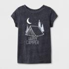 Toddler Girls' Short Sleeve Glow In The Dark Happy Camper Graphic T-shirt - Cat & Jack Black