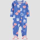 Baby Girls' Pufferfish Footed Pajama - Just One You Made By Carter's Blue/pink Newborn