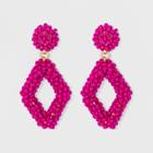 Sugarfix By Baublebar Beaded Geometric Drop Earrings - Pink, Girl's
