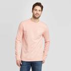 Men's Standard Fit Long Sleeve Crew Neck T-shirt - Goodfellow & Co Peach S, Men's, Size: