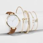 Women's Bracelet Set Watch - A New Day Gold