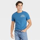 Men's Printed Standard Fit Short Sleeve Crewneck T-shirt - Goodfellow & Co Blue/logo