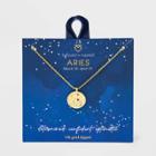 Beloved + Inspired 14k Gold Dipped 'aries' Disc With Stones Pendant Necklace - Gold