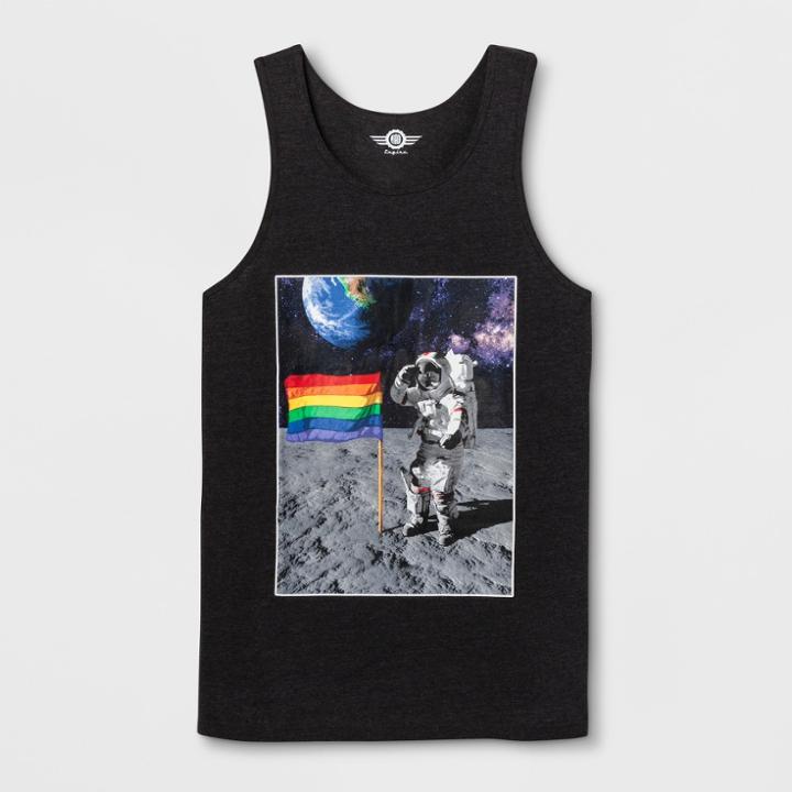 Target Pride Adult Big & Tall Lunar Astronaut Tank Top - Charcoal Heather 5xlt,
