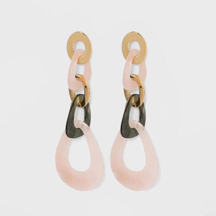 Shell Acrylic Dangle Earrings - A New Day , Women's, Black