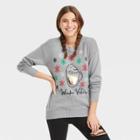 Well Worn Women's Holiday Winter Vibes Graphic Pullover Sweater - Gray