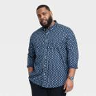 Men's Big & Tall Every Wear Long Sleeve Button-down Shirt - Goodfellow & Co Navy Blue