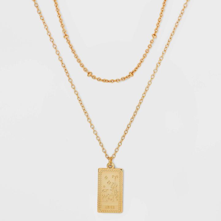 No Brand 14k Gold Dipped 'aries' Pendant Necklace - Gold