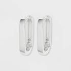 Silver Plated Oval Hinged Endless Hoop Earrings - A New Day