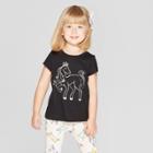 Toddler Girls' Short Sleeve 'pegasus' Graphic T-shirt - Cat & Jack Black