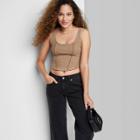Women's Fitted Corset Tank Top - Wild Fable Camel Xxs