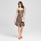 Women's Printed Sweetheart Neckline Dress - A New Day Olive