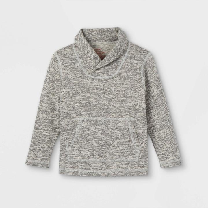 Toddler Boys' Adaptive Abdominal Access Pullover Sweatshirt - Cat & Jack Heather Gray