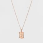 Sterling Silver Initial D Cubic Zirconia Necklace - A New Day Rose Gold, Rose Gold - D