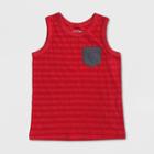 Toddler Boys' Striped Tank Top - Cat & Jack Red