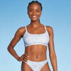 Juniors' Bralette Bikini Top - Xhilaration Blue Tie-dye D/dd Cup