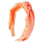 Ta-da Girls' Fabric-knot Headband Coral (pink) Gold Polka Dot