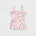 Sleeveless Cold Shoulder Button-front Woven Maternity Blouse - Isabel Maternity By Ingrid & Isabel Pink/cream Floral Print